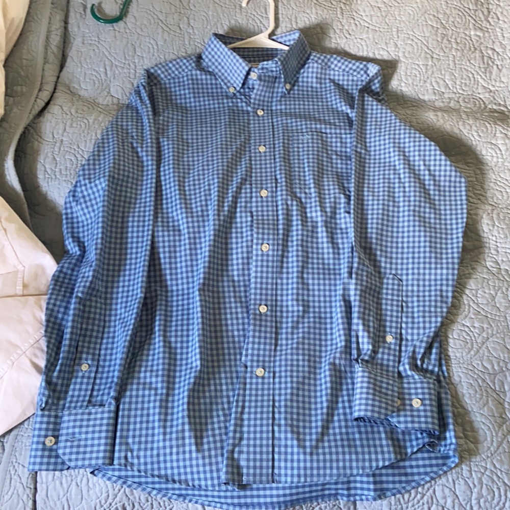 Blue checked like new southern tide button down - Picture 2 of 2